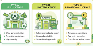 New casinos listed by licence type